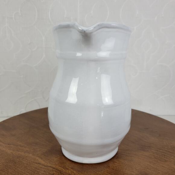 ARHAUS TABLE Water Pitcher 8" White Pottery Ceramic Vase Home Kitchen Portugal - Picture 6 of 16